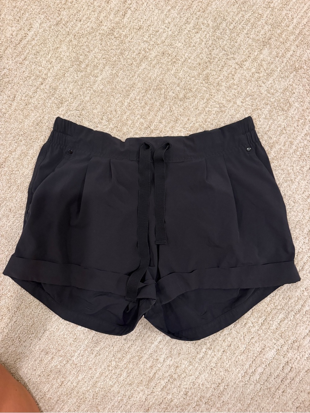 lululemon athletica Black Women's Athletic Drawstring Shorts with pockets